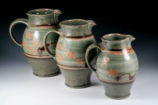 3 celadon jugs