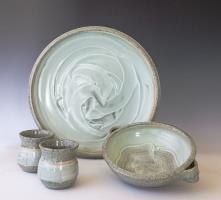 platter, mugs and serving dish