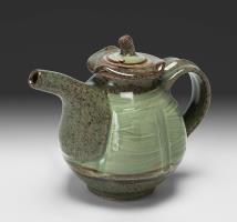 glazed celadon teapot